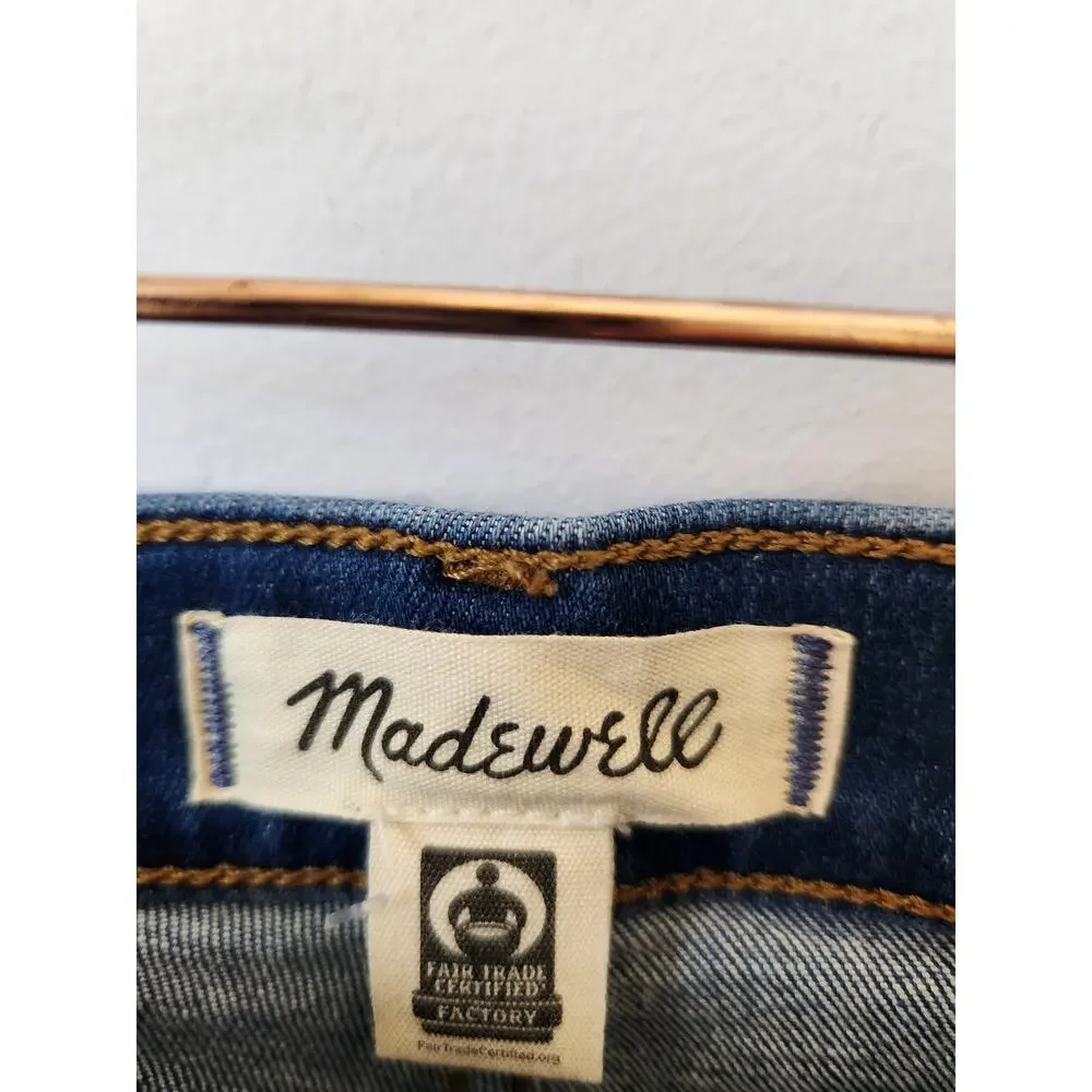 NWT Madewell Petite Flared Wide-Leg Crop Jeans Blue 26P *Flaw